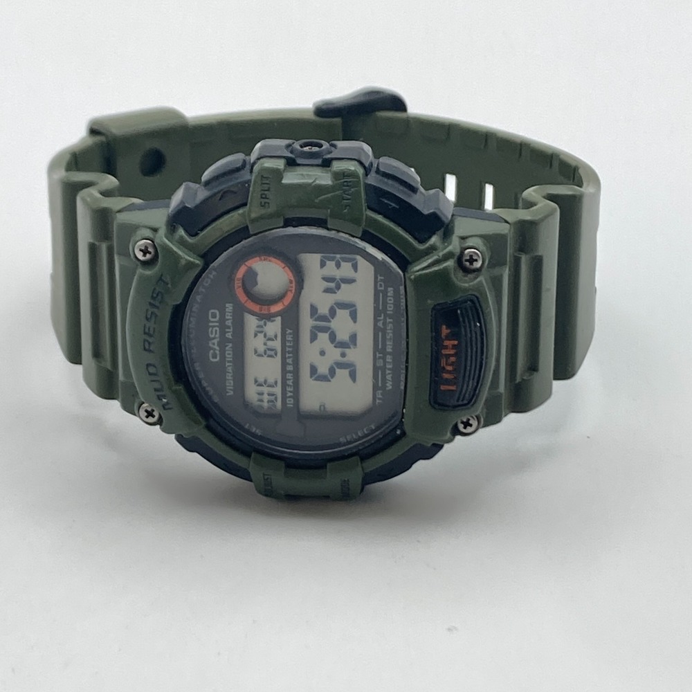 Casio Men's Watch 3463 TRT-110H Green Vibration Alarm 47mm Dual Time Mud Resist - Picture 11 of 16